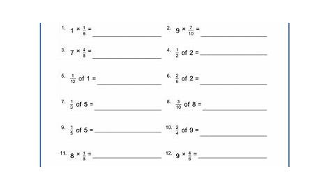 Grade 5 Math Worksheets: Multiplying fractions by whole numbers | K5