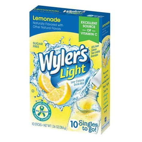 Wylers Light Low Calorie Lemonade To Go Drink Mix Singles 136 Oz 8