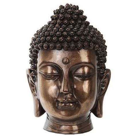 Buddha Head Small Bronze Bust Serene Buddha Statue