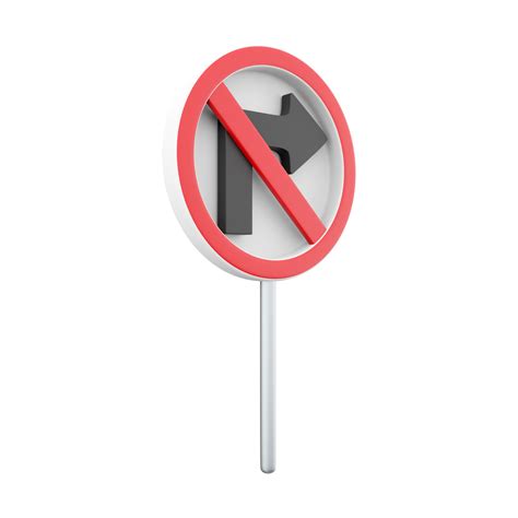 Free 3d Render No Right Turn Road Sign3d Rendering No Right Turn Road