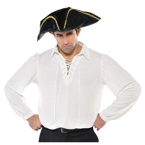 White Pirate Shirt Adult Costume Standard