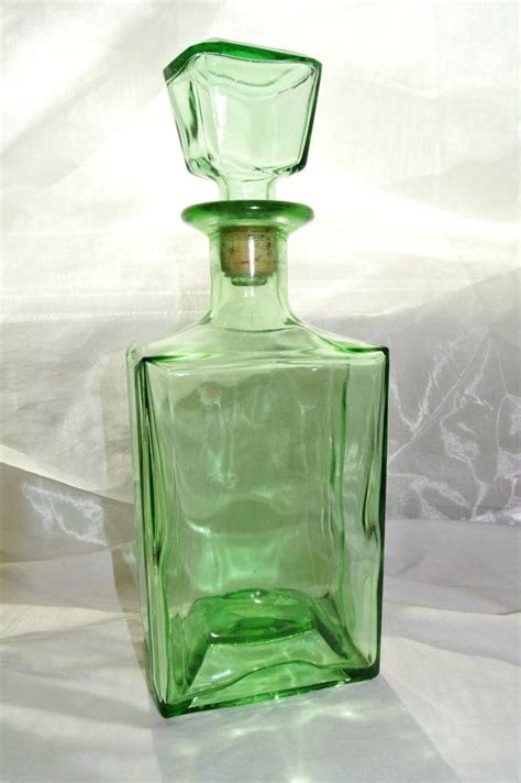 Vintage Decanter Green Glass Vintage Decanter Green Glass Glass