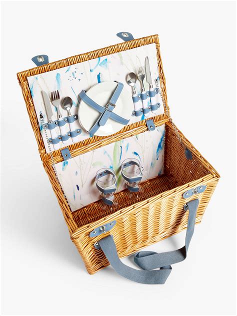 John Lewis And Partners Meadow Filled Wicker Picnic Basket 2 Person