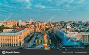 Plaza Independencia Ucrania Kiev Agosto 2017 Vista Aérea Del Monumento ...