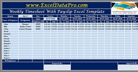 Sales and manufacturing companies, where daily base sales activate must accounts, this mis report use. Download Weekly Timesheet With Payslip Excel Template ...