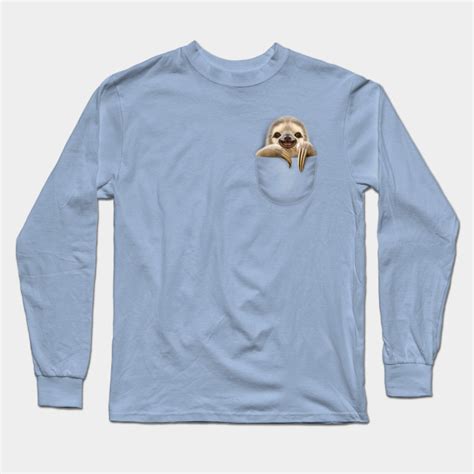 Pocket Sloth Humor Long Sleeve T Shirt Teepublic
