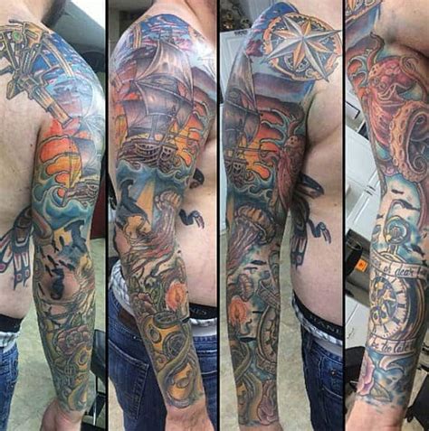 37 Nautical Sleeve Tattoos For Men 2024 Inspiration Guide
