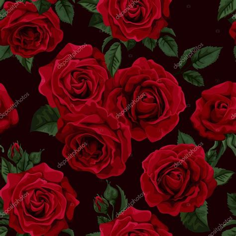 Seamless Wallpaper Pattern With Roses And Other Flowers On Design
