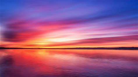 Sea Sunset Horizon Landscape Beautiful Nature