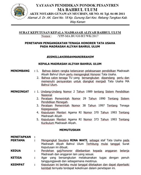 Contoh Surat Pengangkatan Kepala Sekolah | Sexiz Pix