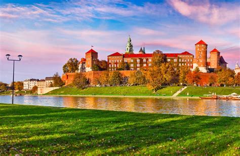 Wawel Castle Famous Landmark In Krakow Poland Stock Image Image Of