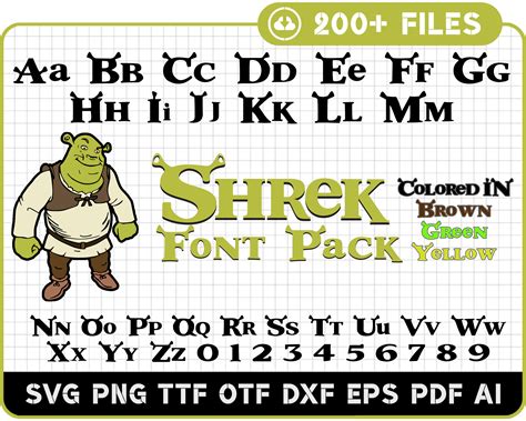 Shrek Font Svg Bundle Shrek Alphabet Shrek Letters Shrek Etsy Finland