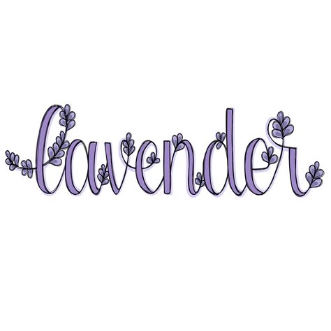 Lettering Line Art Cursive Word Lavender 17503382 Vector Art At