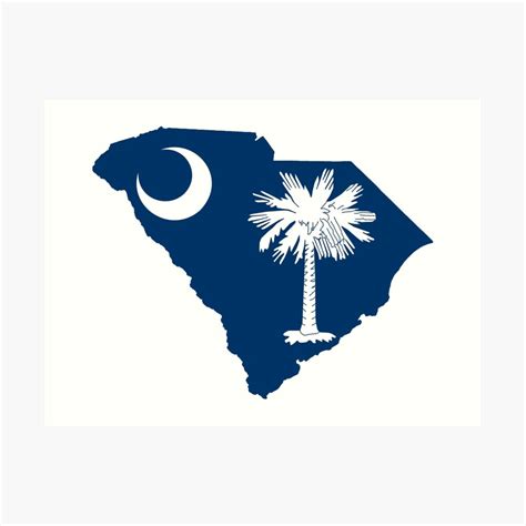 South Carolina State Flag Logo Art Print By Ericbracewell Redbubble