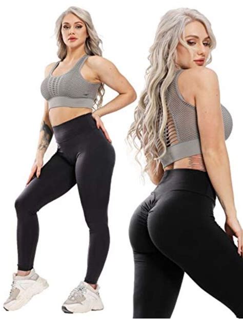 buy seasum women scrunch butt leggings high waist lifting yoga pants tummy control workout