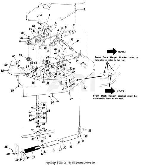 Mtd 195 993 000 1985 Parts Diagram For 50 Mowing Deck