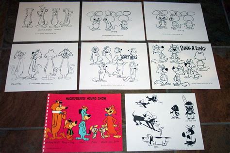 huckleberry hound show animators model sheets hanna barbera art reference guide ebay art