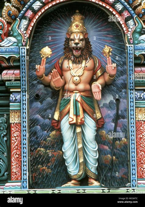 Hindu Mythology Narasimha The Man Lion One Of The Avatars Of Krishna