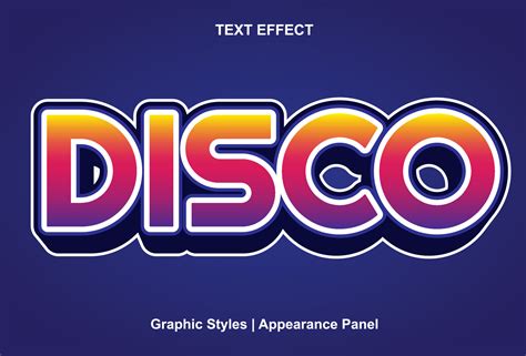 Disco Text Effect With 3d Style 13271845 Vector Art At Vecteezy