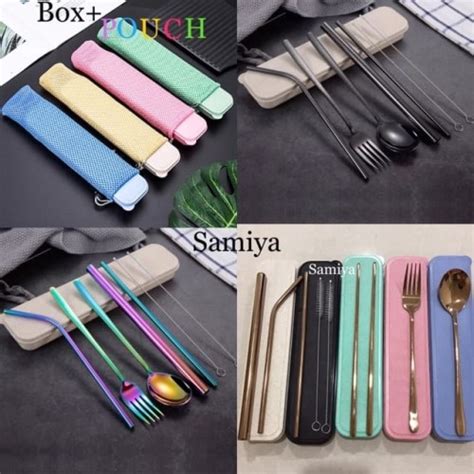 Berat barang 75 gram, harga 7,200 minimal order 12 pcs. Jual paket sendok garpu korea sedotan stainless set / alat ...
