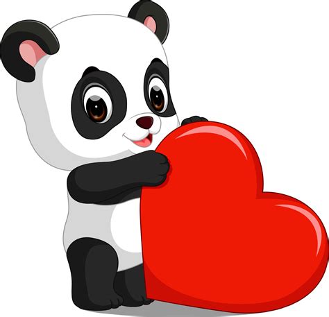 Dibujos Animados De Panda Con Amor 8020414 Vector En Vecteezy