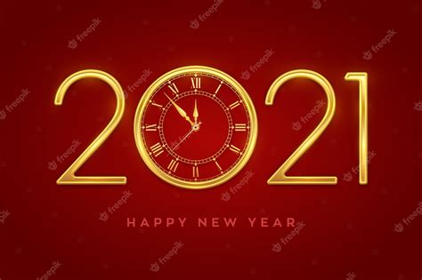 Premium Vector Happy New Year 2021 Golden Metallic Luxury Numbers