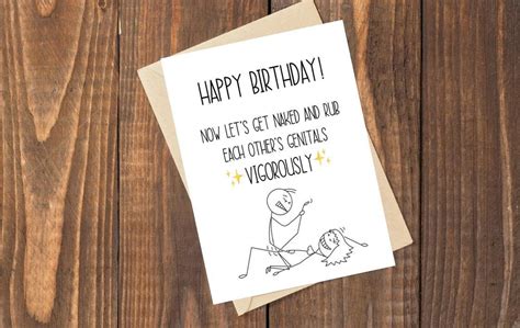Funny Dirty Birthday Card Naughty Greeting Card For Him Or For Etsy