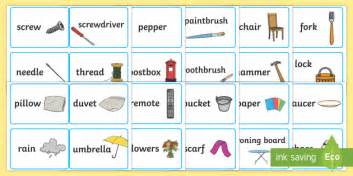 Everyday Objects Picture And Word Association Game