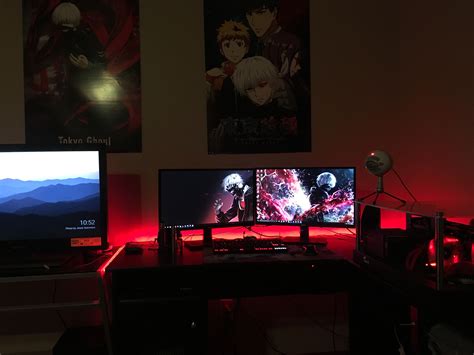 Anime Themed Set Up Gaming Room Setup Room Setup Computer Setup