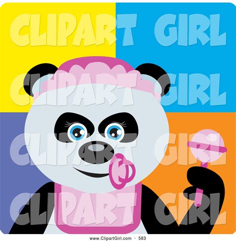 Clip Art Of A Happy Giant Panda Baby Girl Bear Character By Dennis
