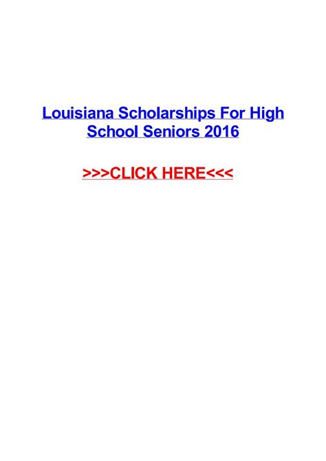 Louisiana Scholarships For High School Seniors 2016 By Johngkyrp Issuu