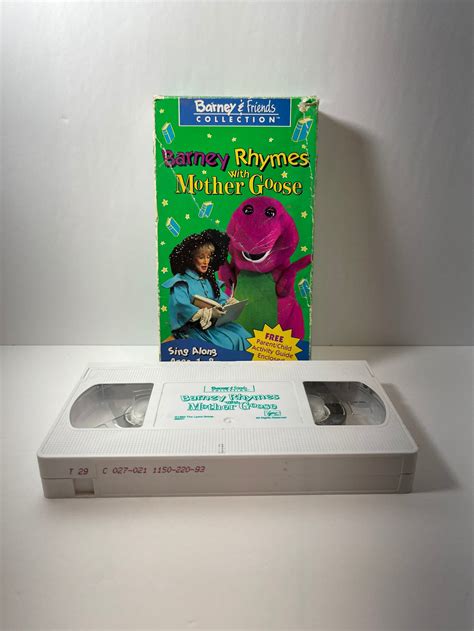 Barney Barney Rhymes With Mother Goose Vhs 1993 Etsy