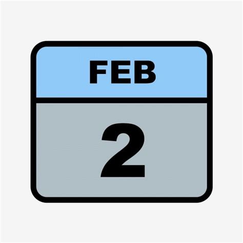 February 2nd Clipart Vector February 2nd Date On A Single Day Calendar