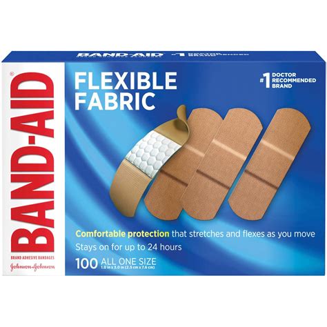 Johnson And Johnson Band Aid Brand Flexible Fabric Adhesive Bandages For