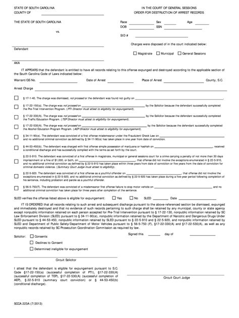 Sc Scca 223a 2013 2022 Complete Legal Document Online Us Legal Forms