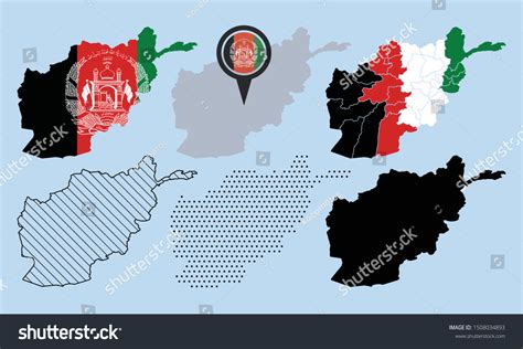 Set Afghanistan Map Vector Stock Vector Royalty Free 1508034893