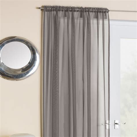 Silver Grey Voile Net Curtain Panel Tonys Textiles Tonys Textiles