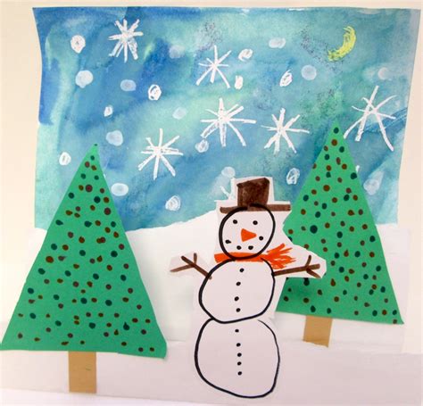 Winter Pop Up Scene Art Project For 2nd Grade Art Is Basic An