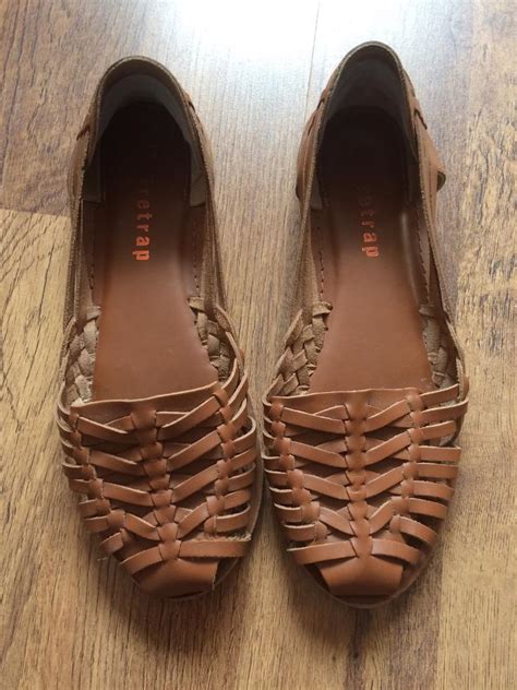 Ladies Leather Tan Woven Firetrap Sandals Uk5 In Southampton