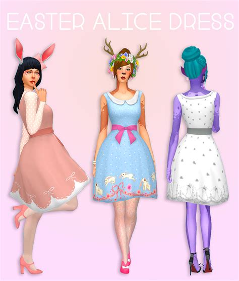 Sims 4 Ccs The Best Easter Alice Dress By Deetron