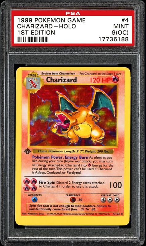 This card has the circle holo affect. Auction Prices Realized Tcg Cards 1999 POKEMON GAME Charizard-Holo 1st Edition Summary