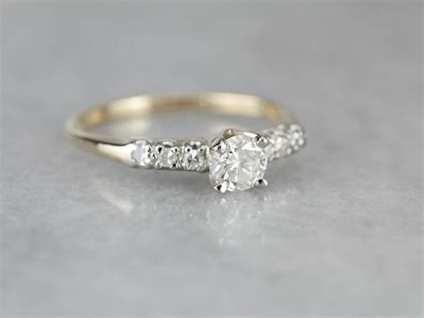 Vintage Multi Diamond Engagement Ring In 2021 Vintage Gold Engagement