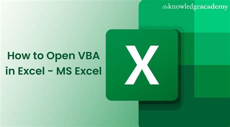 How To Open Excel Vba Editor Visual Basic Editor
