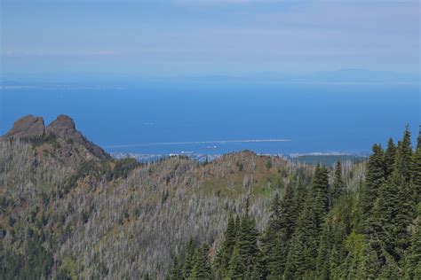 Hurricane Ridge Wa Overlooking Port Angeles And City Of V