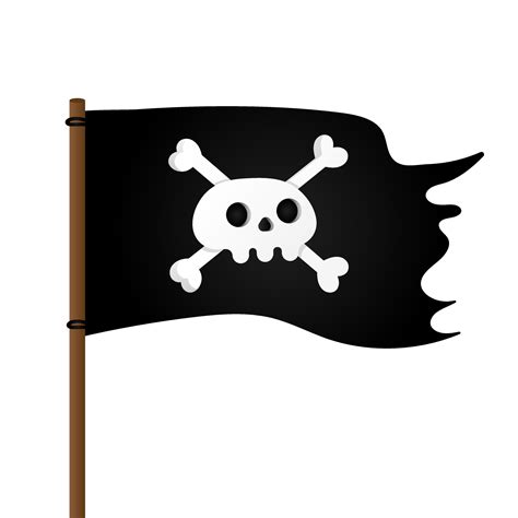 Bandeira Pirata Com Caveira Jolly Rogeras E Estilo Simples De Ossos