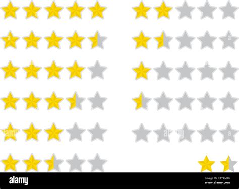 Five Star Rating Icon Set Illustration Stock Vector Image And Art Alamy