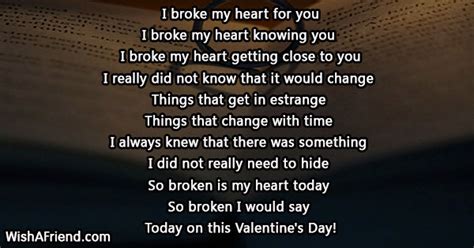 Broken Heart Valentine Poems