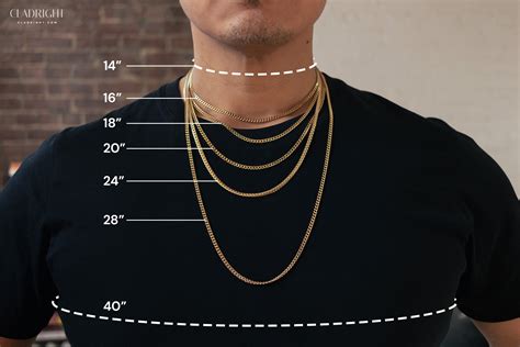 Chain Necklace Lengths For Men A Visual Guide · Cladright