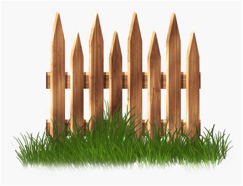 Wooden Garden Fence With Grass Png Clipart Wooden Fence Transparent