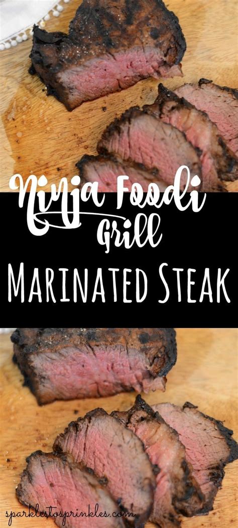 Place the seasoned steaks on the grill and place the lid on and let the steaks cook. Ninja Foodi Grill Marinated Steak | Recipe in 2020 ...